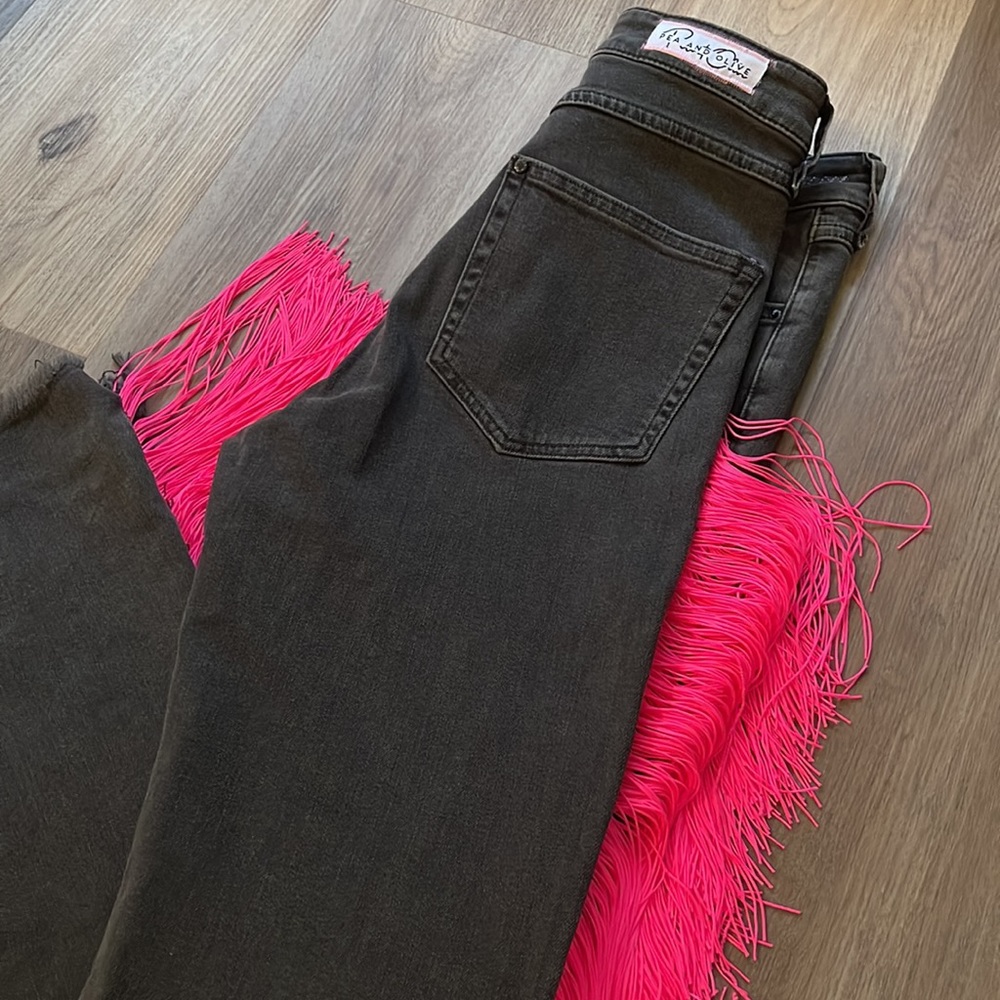 High waist fringe skinny jeans - Picture 3 of 5
